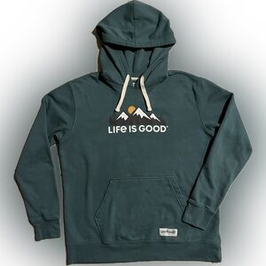 Life Is Good Forest Green Men’s Pullover Hoodie Large
Mountain Graphic Gorpcore